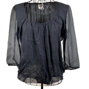Tracy Reese | Black Sheer Silk Blouse